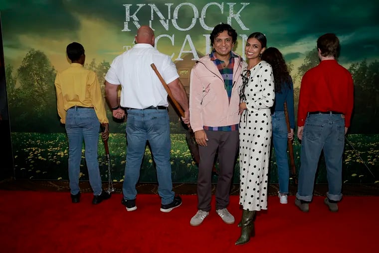 M. Night Shyamalan and Ishana Shyamalan attend the "Knock at the Cabin" special screening at AMC Lincoln Square Theater on Jan. 31, 2023 in New York City.