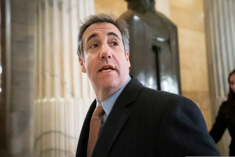 In this March 6, 2019 file photo, Michael Cohen, President Donald Trump's former lawyer, returns to testify on Capitol Hill in Washington. Prosecutors are scheduled to publicly release documents on Tuesday, March 19, 2019 related to the search warrant that authorized last year's FBI raids on Cohen's home and office in New York.