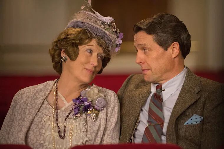 Making terrible music: Meryl Streep is the eccentric heiress who loves to sing, and Hugh Grant is her devoted, enabling second husband in the fact-based comedy &quot;Florence Foster Jenkins.&quot;