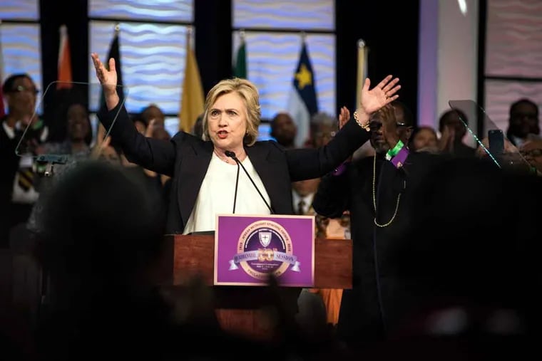 Hillary Clinton invoked biblical verses during her speech at the A.M.E. conference on Friday.