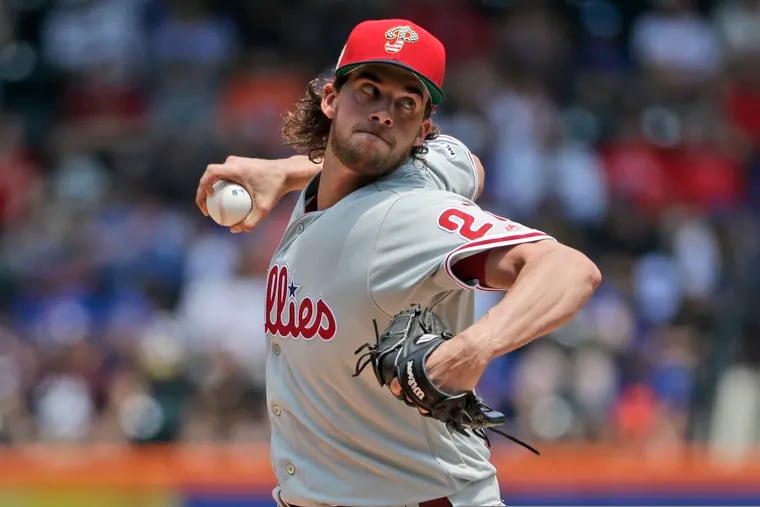 Phillies ace Aaron Nola, pictured in his last start against the Mets back on July 7, will start the series opener on Friday at Citizens Bank Park.