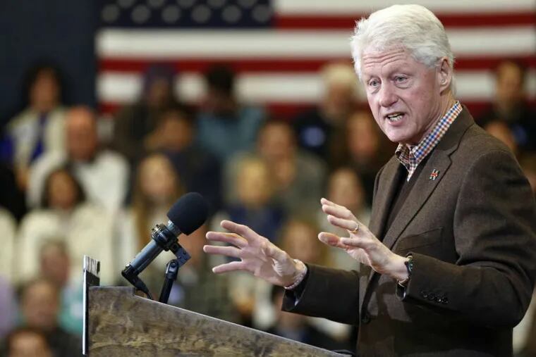 Former President Bill Clinton speaks during a campaign stop for his wife, Democratic presidential candidate Hillary Clinton, Monday, Jan. 4, 2016, in Nashua, N.H.