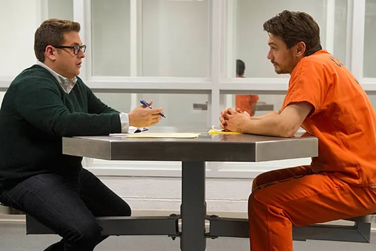Jonah Hill as "Mike Finkel" and James Franco as "Christian Longo" in "True Story." (Fox Searchlight)