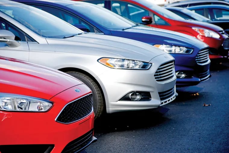 New Ford Fusions at a dealership in Western Pennsylvania. Car sales have been up for 6 years.