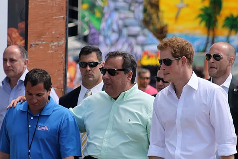 Prince Harry tours Sandy-damaged New Jersey with Gov. Chris Christie. (Amy Rosenberg / Staff )