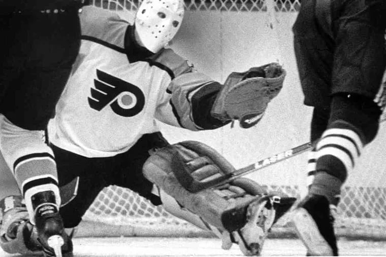 The man in the white mask: With Pelle Lindbergh in net, the Flyers made it to the 1985 Stanley Cup Finals.