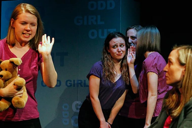 A scene from the play Odd Girl Out, written by Doug Wager, chair of Temple's drama department. ( RON CORTES / Staff Photographer )