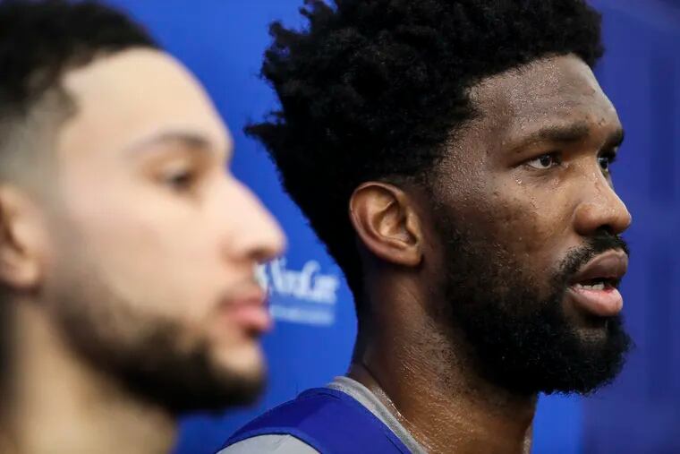 The Sixers need Joel Embiid (right) and Ben Simmons to play well together to have any chance of being a championship team.