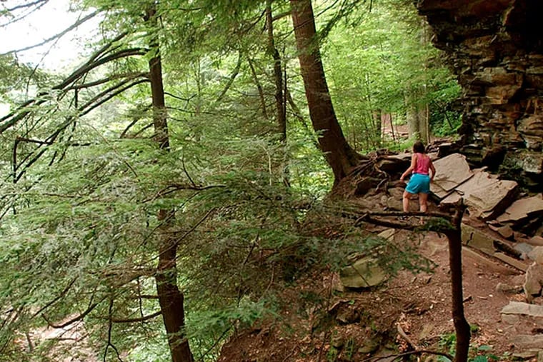Bring sturdy shoes or hiking boots to take on Ricketts Glen State Park's trails, and resist shortcuts — the terrain can be treacherous.