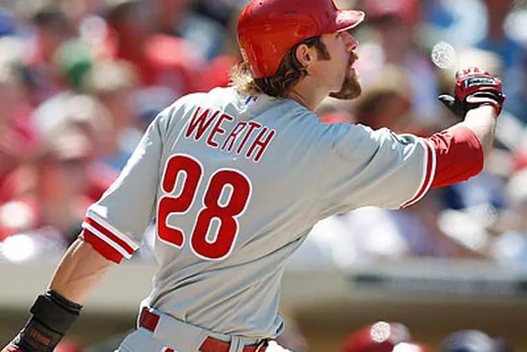 Jayson Werth's ninth-inning home run helped seal the Phillies' win. (Denis Poroy/AP)