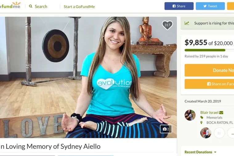 Sydney Aiello, 19 years old, killed herself Sunday. (Gofundme.com / TNS)