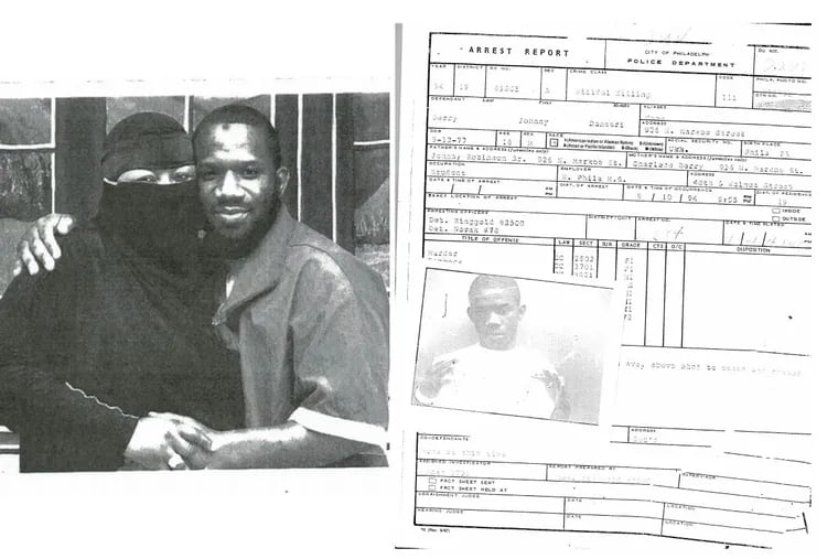 Left: Johnny Berry and his wife, Qiana. At right, Berry’s arrest report when he was 16.