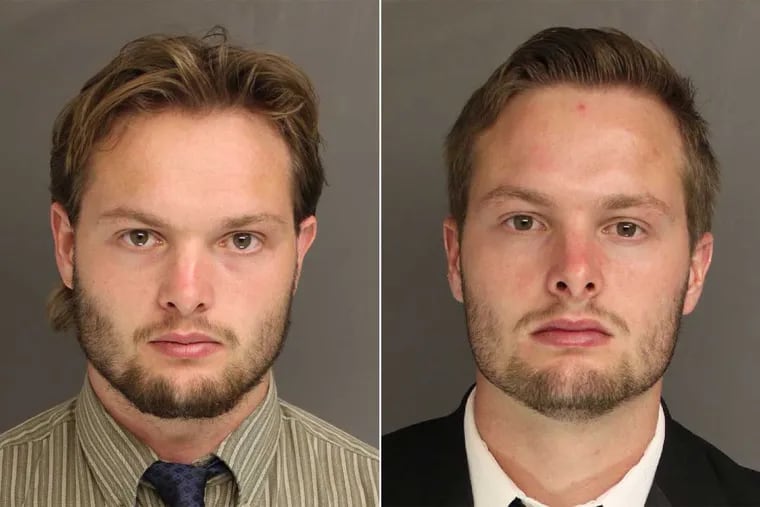 Caleb Tate (left) and his twin brother, Daniel, are accused of setting off multiple improvised explosive devices in Chester and Lancaster Counties.