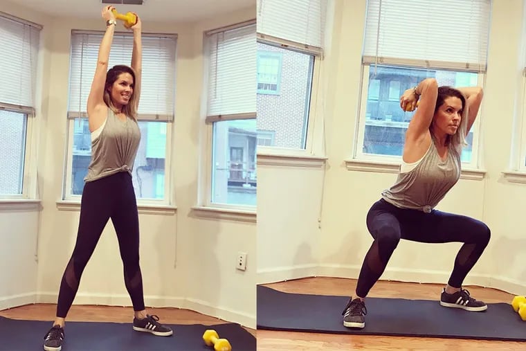 Ashley Greenblatt demonstrates a squat extension