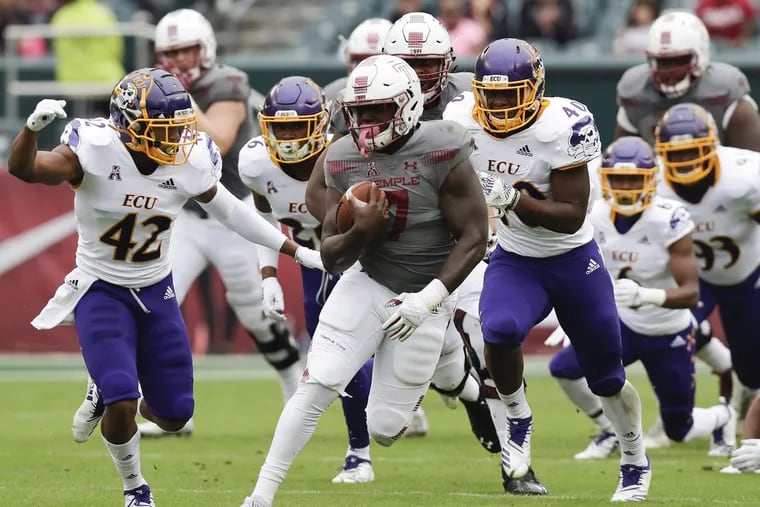 Ryquell Armstead, running the ball against East Carolina earlier this season, is an NFL prospect.