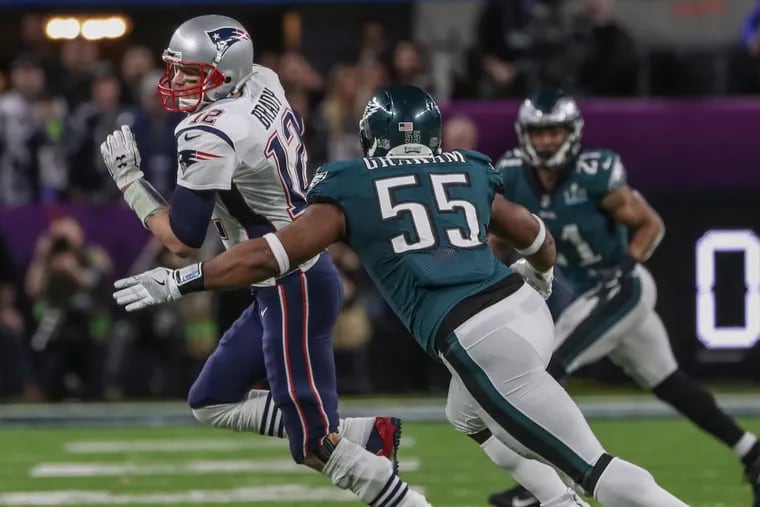 Brandon Graham’s sack of Tom Brady was one of the defining plays of the Philadelphia Eagles’ 38-33 win over the New England Patriots in the Super Bowl at U.S. Bank Stadium in Minneapolis.