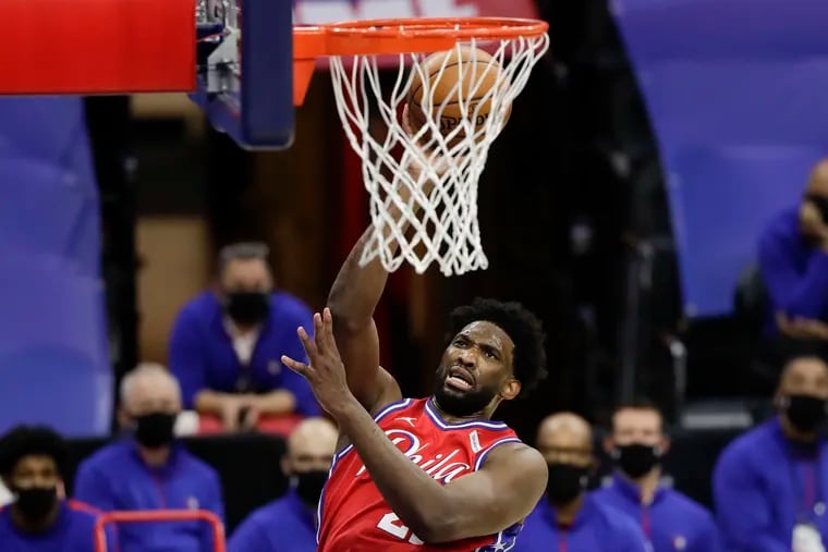 Joel Embiid, above, is the first Sixer to be voted to start in four consecutive NBA All-Star Games since Allen Iverson did it seven straight times from 2000 to 2006.
