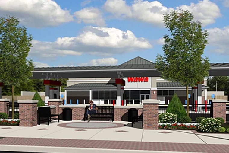 An architect's rendering of the Wawa being proposed for Fayette Street in Conshohocken.