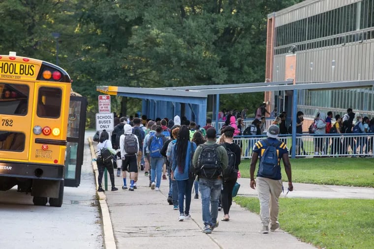 The bus loop entrance at Cheltenham High School in Wyncote, PA, Friday, Sept. 8, 2017.