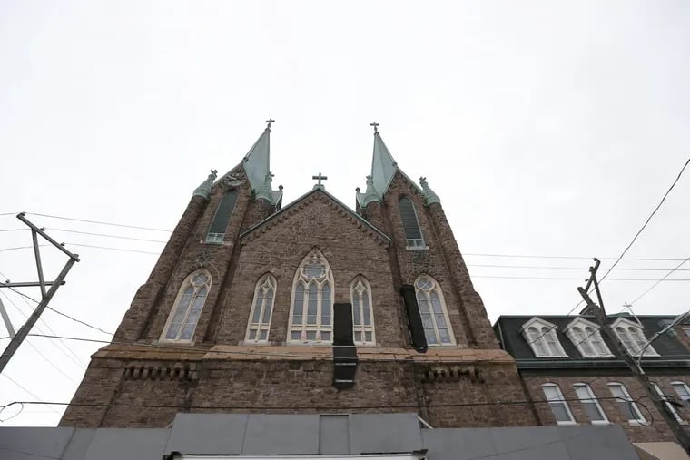 An exterior view of St. Laurentius Church in Philadelphia, PA on January 12, 2017.