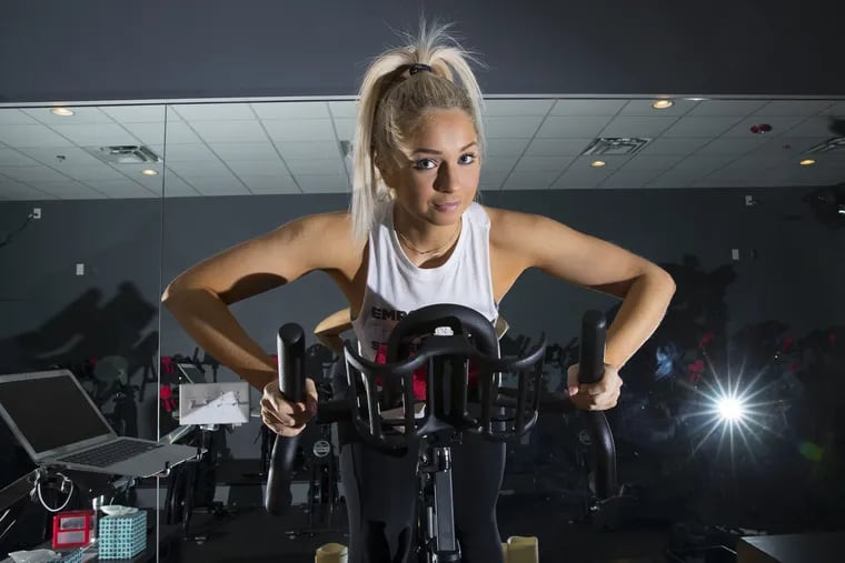 Tori DiSimone at Stride Spin and Fitness on Oct. 23, 2018.