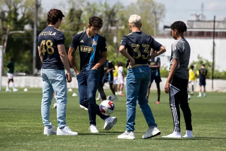 Cavan Sullivan (second from right), one of the most-hyped American soccer prospects right now, is the youngest brother of Union midfielder Quinn Sullivan (second from left).