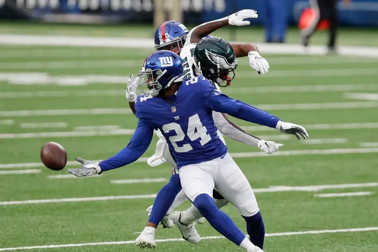 Eagles rookie Jalen Reagor struggled to find a groove on offense and special teams against the Giants in Week 10.