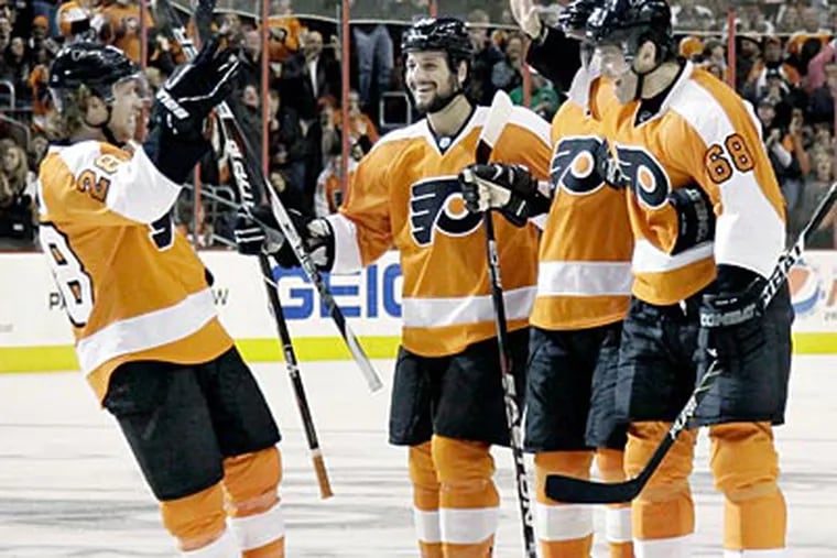 The Flyers have won five in a row after Saturday night's victory. (Elizabeth Robertson/Staff Photographer)