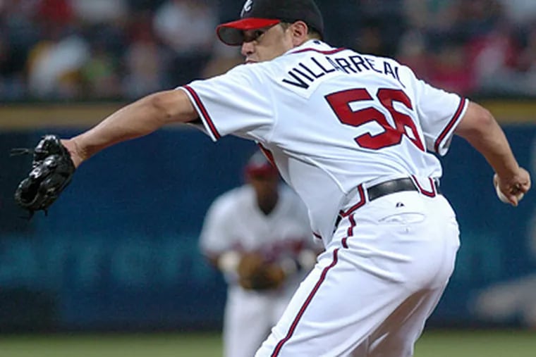 Former Atlanta Braves pitcher Oscar Villarreal has signed a minor league deal with the Phillies. (AP Photo/Gregory Smith)