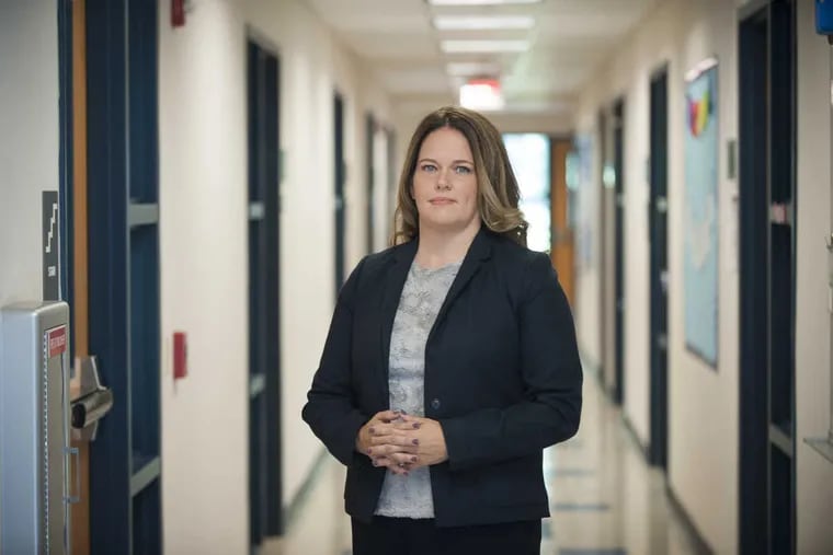 Melissa Bilash, founder and co-director, stands in the hallway at The Grayson School in Broomall. The private school is designed for gifted learners.