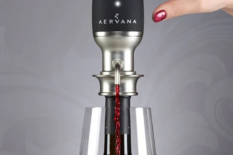 Aervana, a Bethlehem-based automatic pouring and aerating system, opens up the flavor of wine with push of a button. (Aervana)
