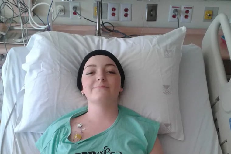 Emma Collins is shown in the hospital in Canada before she received her life-saving treatment for leukemia in Philadelphia. Courtesy of the Collins family.