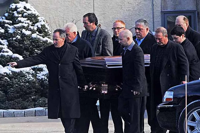 Joseph Canazaro's funeral was held at Mary Mother of the Redeemer Church in Montgomeryville on Jan. 26, 2013.