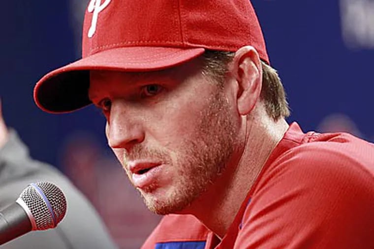 "Ultimately, my goal is to finish my career with the Phillies and win a World Series here," Roy Halladay said. (Yong Kim/Staff Photographer)