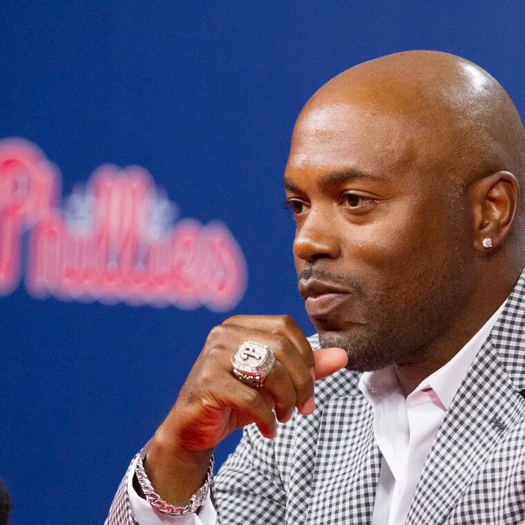 Jimmy Rollins, sporting his 2008 World Series ring, is seen in 2019, the year he retired as a Phillie.