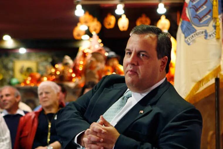 Republican candidate for New Jersey governor, Chris Christie, listens to a question during a campaign event in Monroe Township, N.J., Tuesday, Oct. 27, 2009. Christie faces Gov. Jon S. Corzine and Independent Chris Daggett in next week's election. (AP Photo/Mel Evans)