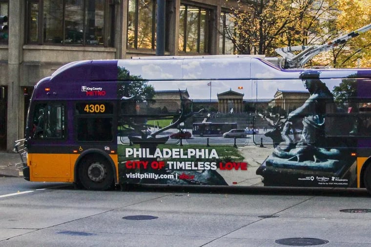 Philadelphia is taking its pitch for Amazon’s second headquarters to the streets of Seattle with a monthlong, shock-and-awe advertising blitz on the cityÕs buses and trolleys.
