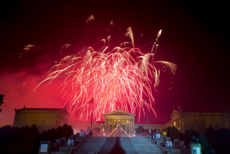 Fireworks launched by professionals, such as these Wawa Welcome America pyrotechnics in 2017 at the Philadelphia Museum of Art, rarely lead to injury. But fireworks set off by consumers killed at least five people in 2018, a new report says.