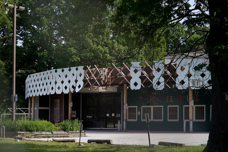 The Carousel House is pictured in Philadelphia's West Fairmount Park on Wednesday, June 2, 2021. The city said it is permanently closing the recreation center for disabled people due to the facility's deterioration.