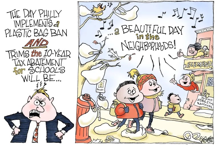Political Cartoon: Philadelphia City Council bags the bags and abates the  abatement