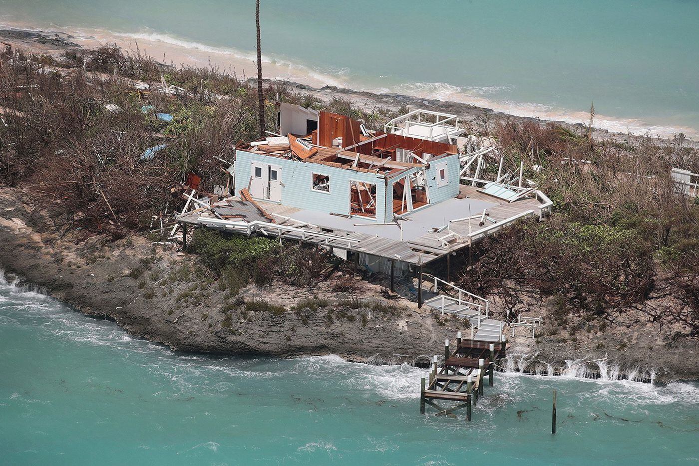 An aerial view of damage caused by Hurricane Dorian on Great Abaco Island in September.