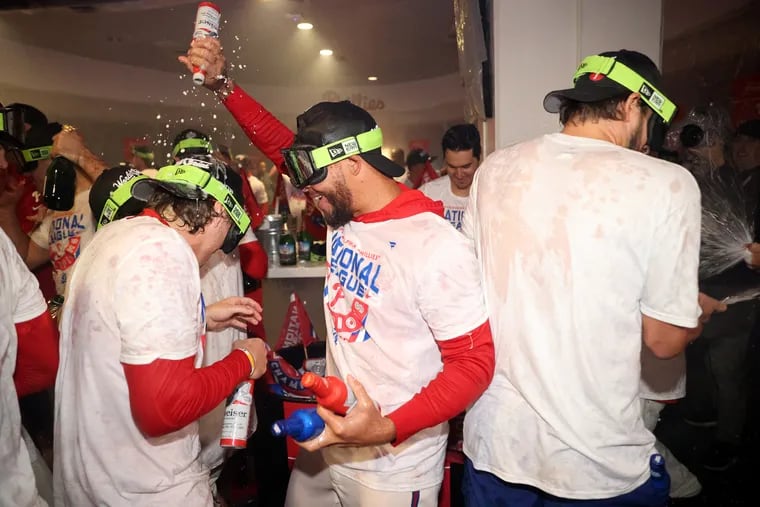 The Phillies are not expected to be partying as National League champions again. Will they defy the odds? (Photo by Tim Nwachukwu/Getty Images)