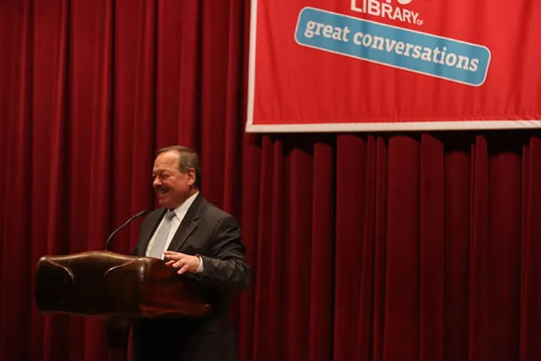Nelson Diaz speaks during the Philly Tech Week mayoral forum at Free Library of Philadelphia on Monday, April 2015. ( STEPHANIE AARONSON / Staff Photographer )
