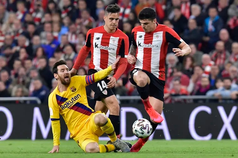 Lionel Messi (left) and Barcelona haven't beaten Athletic Bilbao in two years.