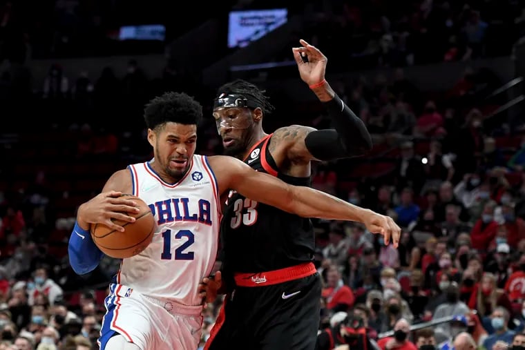 Sixers forward Tobias Harris, left, is not expected to play today versus the Sacramento Kings although he's listed as questionable on injury report.