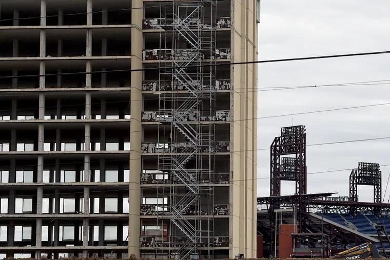 The old Holiday Inn in South Philadelphia was being razed to make way for the Live! Casino & Hotel, a $700 million hotel and casino featuring 2,200 slot machines and over 200 rooms. The project is one of 16 new hotels coming to the region over the next year or so.