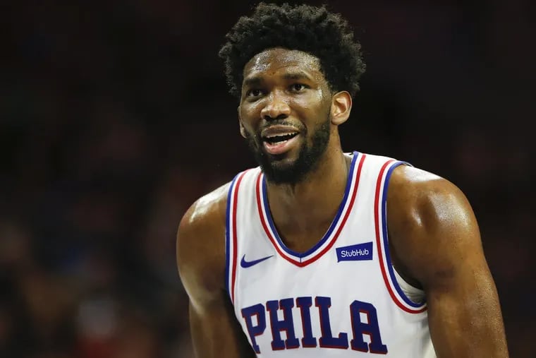 Sixers center Joel Embiid against the Los Angeles Clippers on Saturday, February 10, 2018 in Philadelphia.