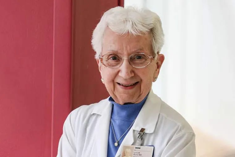 Lucy Rorke-Adams, 86, at Children's Hospital.