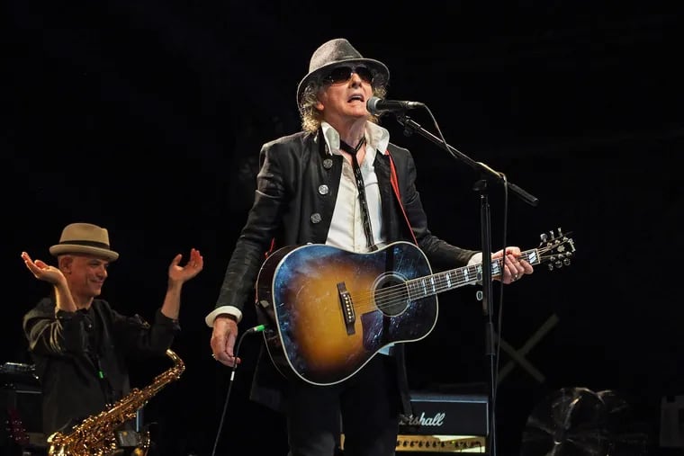 Ian Hunter will lead Mott The Hoople '74 in the band's first U.S. tour in 45 years when they play the Keswick Theater in Glenside on Monday. James Mastro is also pictured.