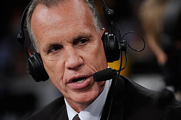 Doug Collins, now a broadcaster for TNT, played for the Sixers before going on to coach the Bulls. (AP Photo/Kevork Djansezian, File)